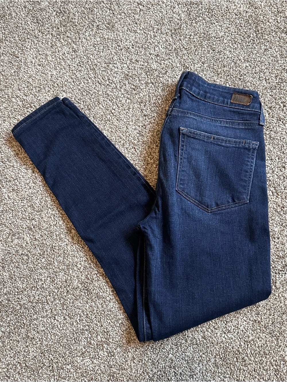 PAIGE Dark Wash Ankle Skinny Jeans